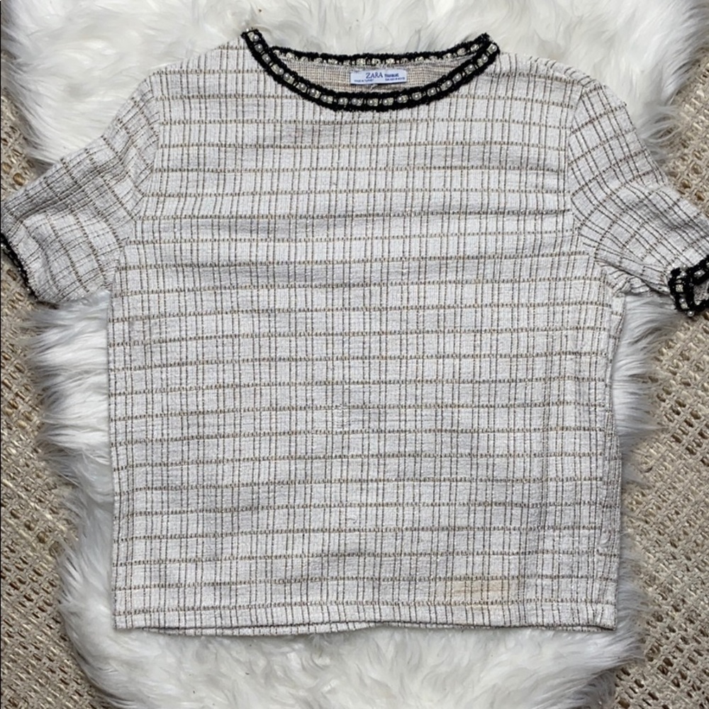 Zara knitted top with pearl detailing